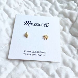 cactus + sun stud earrings by madewell